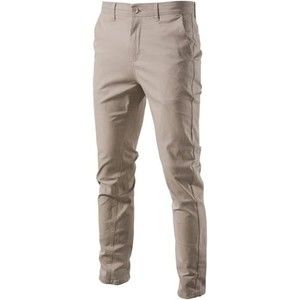 Men's Cotton Pants Slim-Fit Casual Straight Leg Khaki  business Trousers size 38